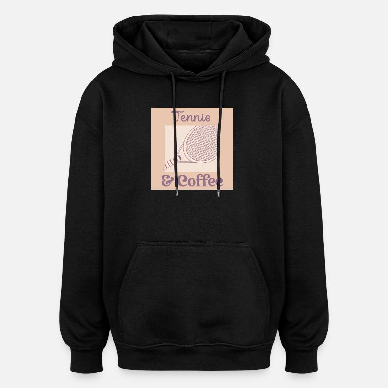 Café de tennis - Sweat à capuche oversize unisexe - noir