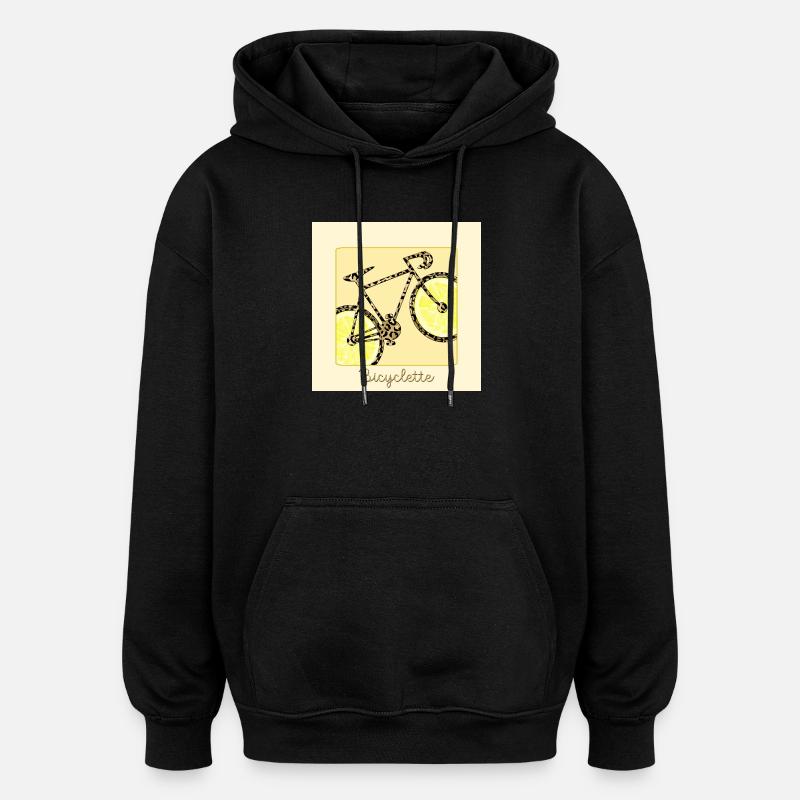 Bicycle Cycling Bicycle Lemon - Oversized Unisex Hoodie - black