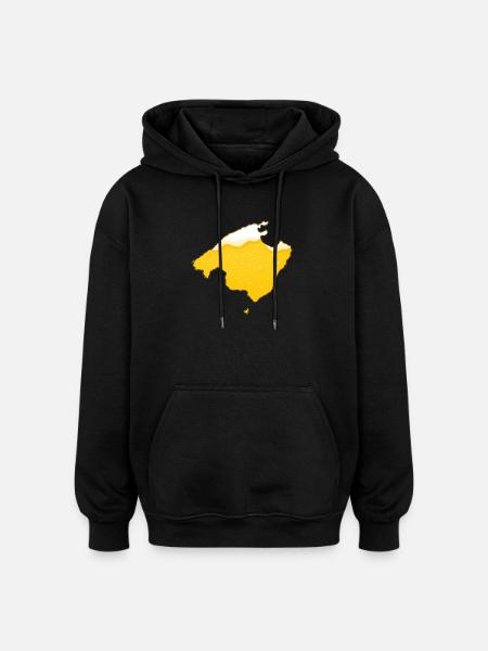 Map of Mallorca as beer - Oversized Unisex Hoodie - black