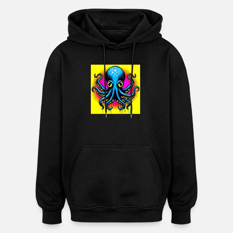 Octopus - Oversized Unisex Hoodie - black
