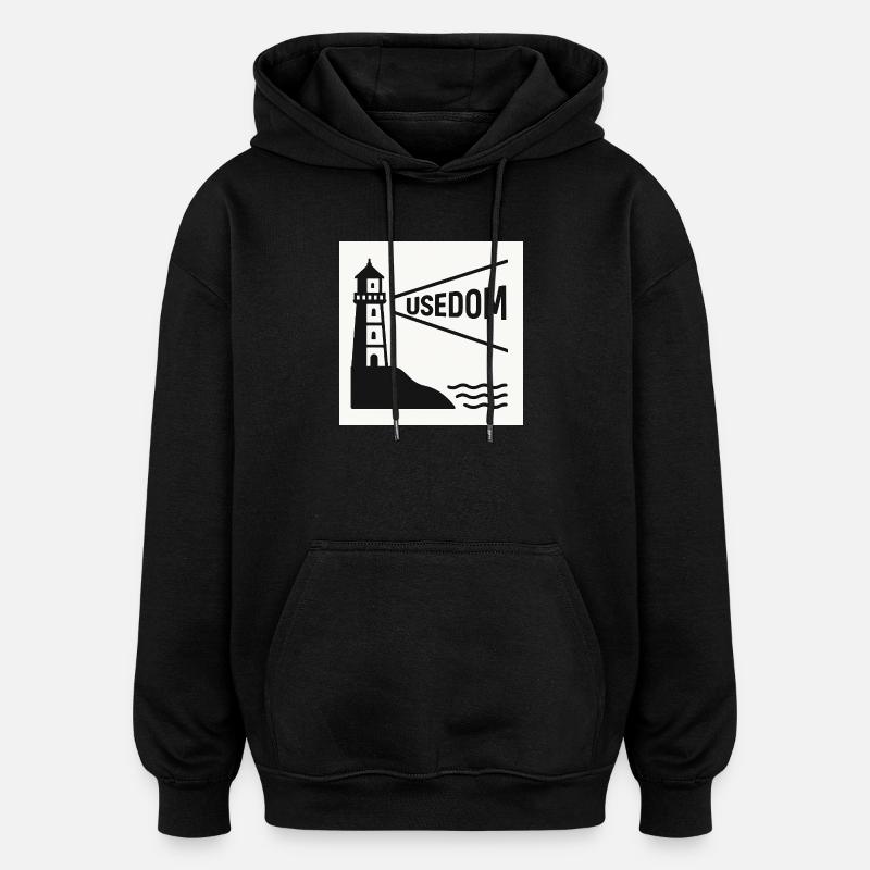 Utilisation - Sweat à capuche oversize unisexe - noir