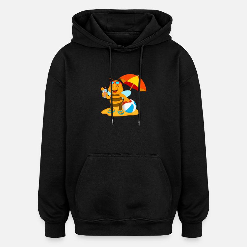 Strandbiene - Oversized Unisex Hoodie - Schwarz