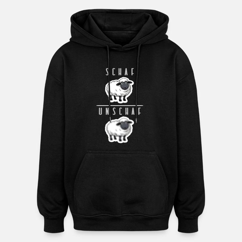 schaf unschaf humor - Oversized Unisex Hoodie - Schwarz