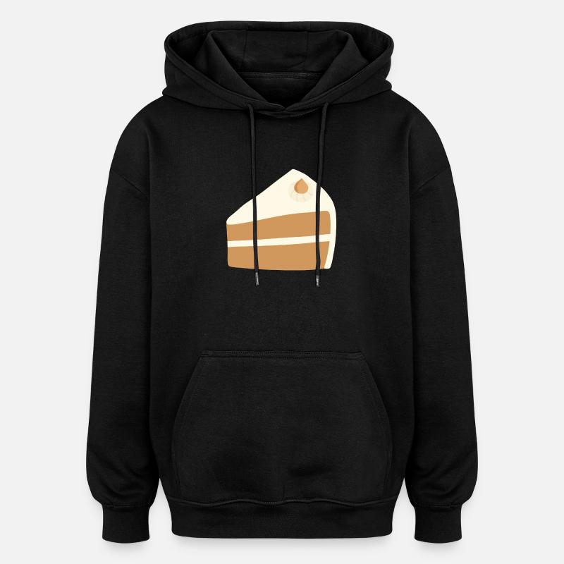 Nut Cake Slice Design - Oversized Unisex Hoodie - black