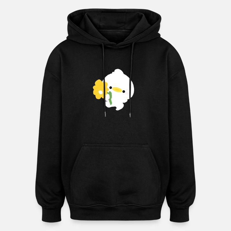 Romantic Duck - Oversized Unisex Hoodie - black