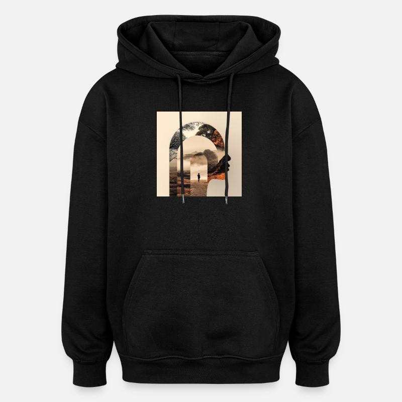 Silhouette Nature Counseling Design - Oversized Unisex Hoodie - Schwarz