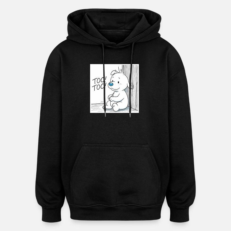 Idéfix Frappe Toc Toc Toc - Sweat à capuche oversize unisexe - noir