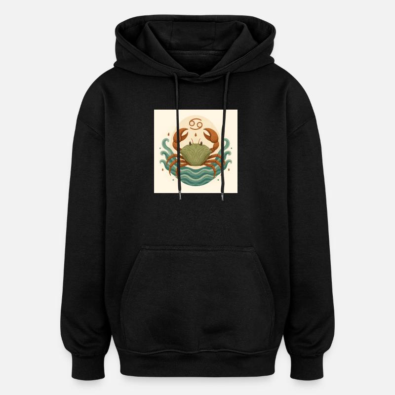 Sternzeichen Mondkrabbe stilisiert - Oversized Unisex Hoodie - Schwarz