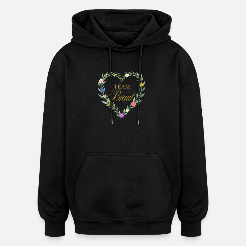 Team  Braut! Herz - Oversized Unisex Hoodie - Schwarz
