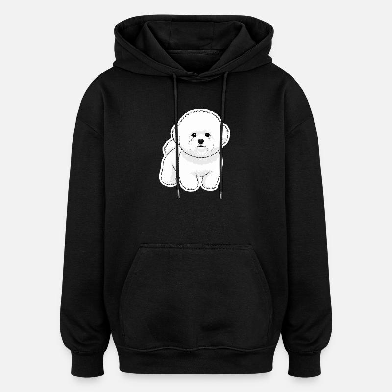 Bichon Mignon  - Sweat à capuche oversize unisexe - noir