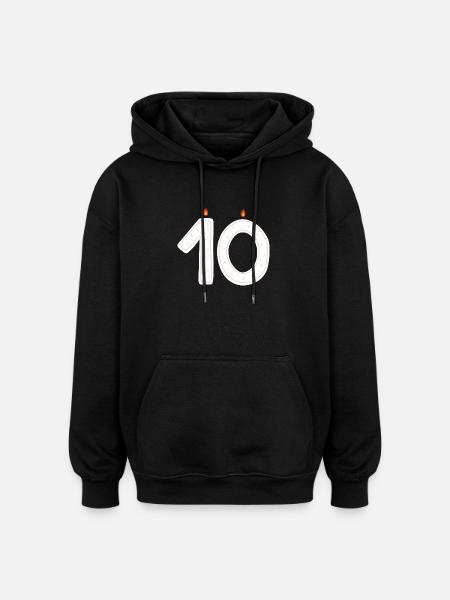 Celebratory 10th Birthday Sprinkles Design - Oversized Unisex Hoodie - black