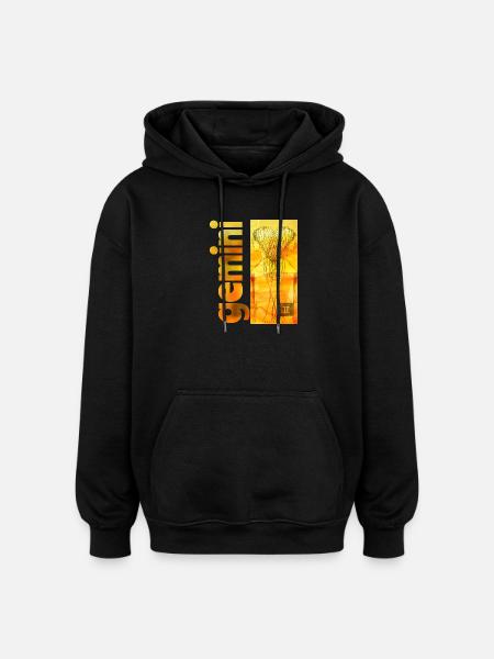 Sternzeichen Zwillinge - Oversized Unisex Hoodie - Schwarz