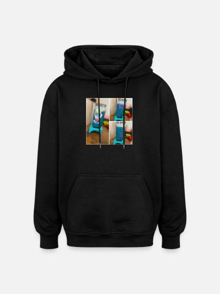 Glitzerbecher - Oversized Unisex Hoodie - Schwarz