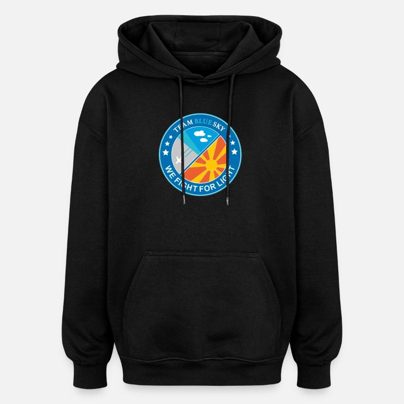 Lichtkrieger Abzeichen Sommer Sonne blauer Himmel - Oversized Unisex Hoodie - Schwarz