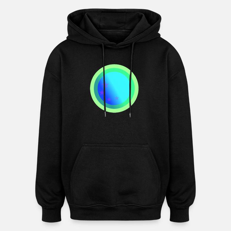 Conception de constellations bleues célestes - Sweat à capuche oversize unisexe - noir