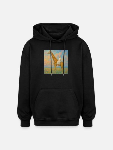 Dreaming with the giraffe - Oversized Unisex Hoodie - black