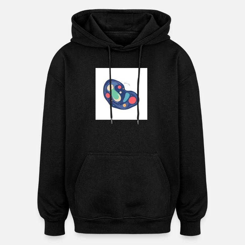Motif abstrait Cosmos en bleu - Sweat Ă capuche oversize unisexe - noir