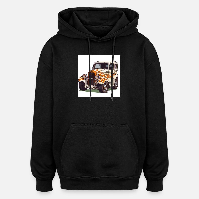 Oldtimer Hot Rod Auto - Oversized Unisex Hoodie - Schwarz