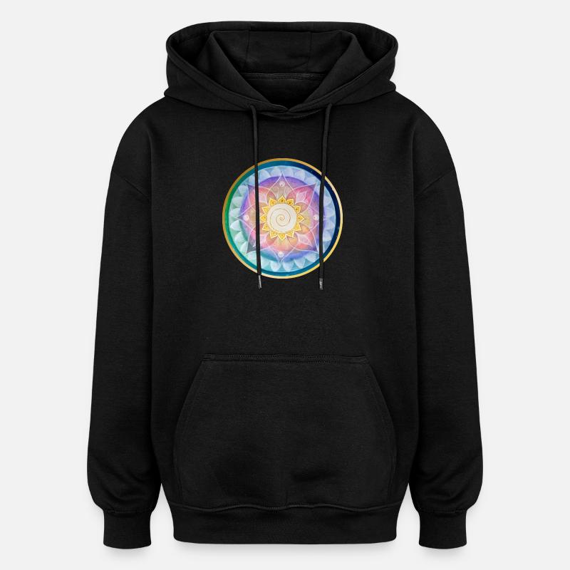 Harmonisches Mandala Meditations design - Oversized Unisex Hoodie - Schwarz