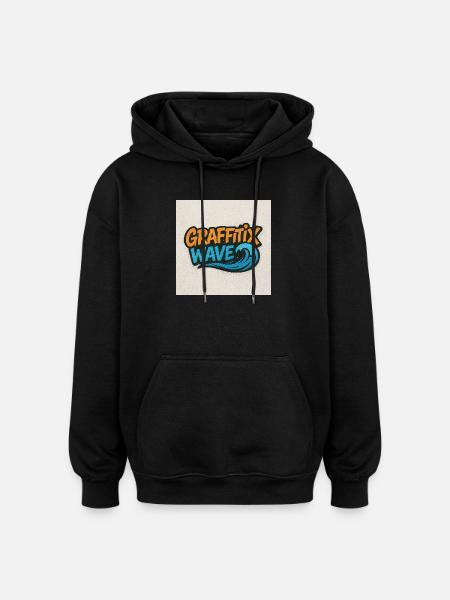 Graffitix Wave Graffiti Logo - Oversized Unisex Hoodie - black