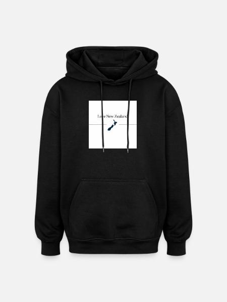 Liebe Neuseeland Silhouette - Oversized Unisex Hoodie - Schwarz