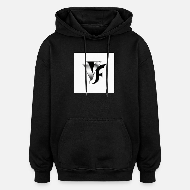 VF Monogram métallisé - Sweat à capuche oversize unisexe - noir