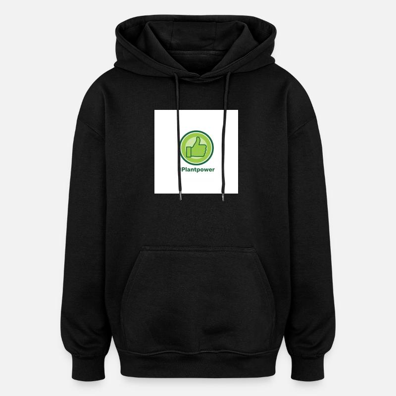 Plantpower Grünes Daumen-Logo - Oversized Unisex Hoodie - Schwarz