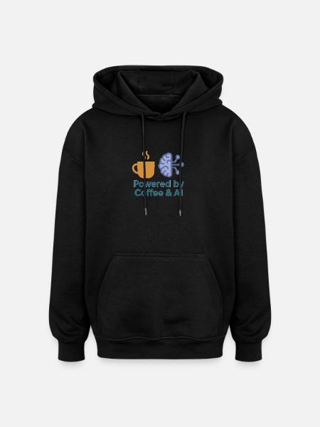 Conception de puissance Coffee AI - Sweat à capuche oversize unisexe - noir