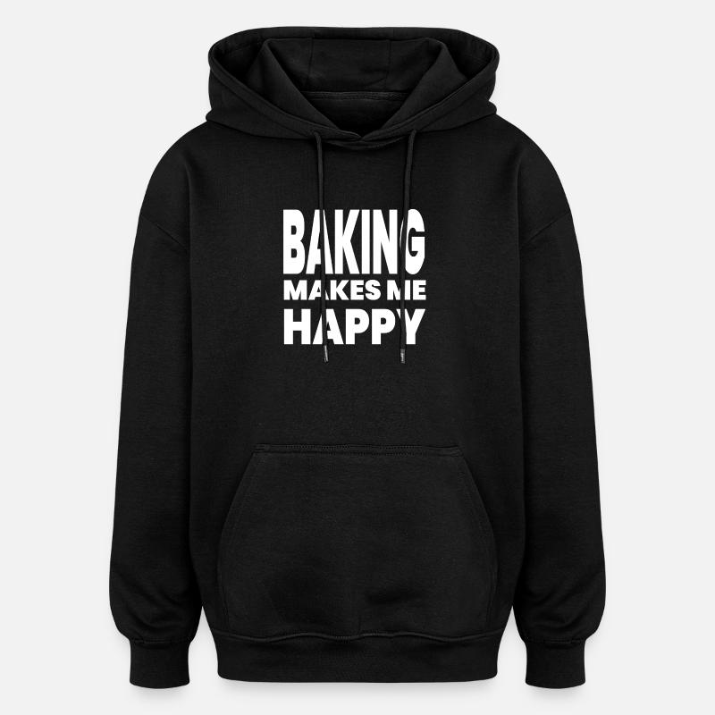 Backen - Oversized Unisex Hoodie - Schwarz