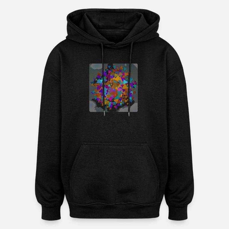 Geometrischer Dreieckskreis - Oversized Unisex Hoodie - Schwarz
