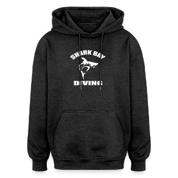SHARK BAY DIVING - Oversized Unisex Hoodie - charcoal grey - Front - Noah (186cm)