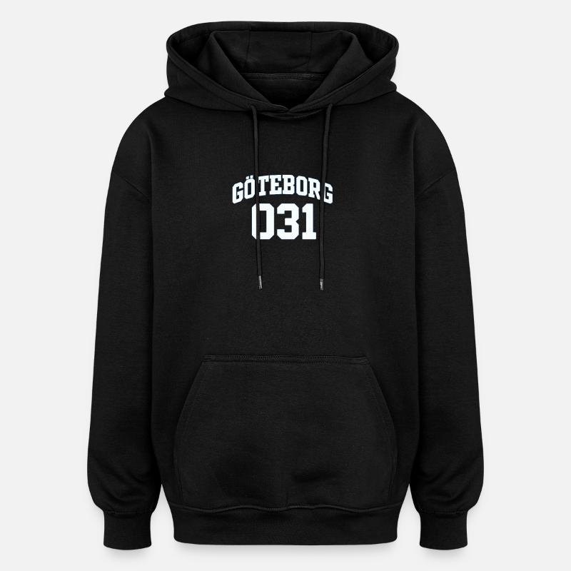 Göteborg, 031 Jersey - Sweat à capuche oversize unisexe - noir