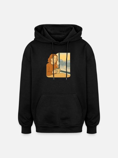 Windows Early Morning Heat - Oversized Unisex Hoodie - black