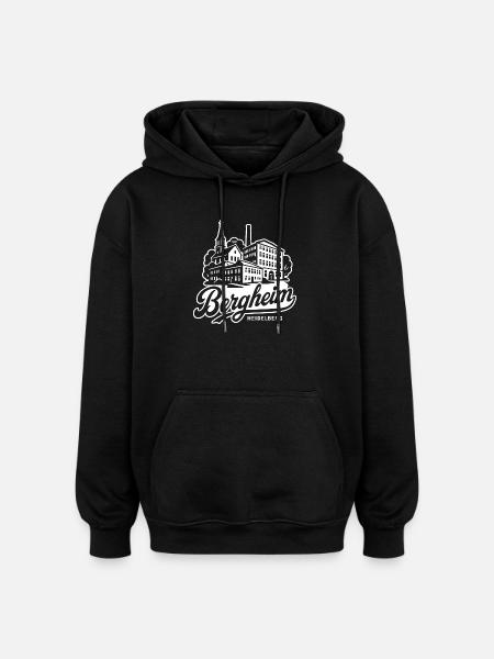 Bergheim Heidelberg Stadtteil Illustration - Oversized Unisex Hoodie - Schwarz