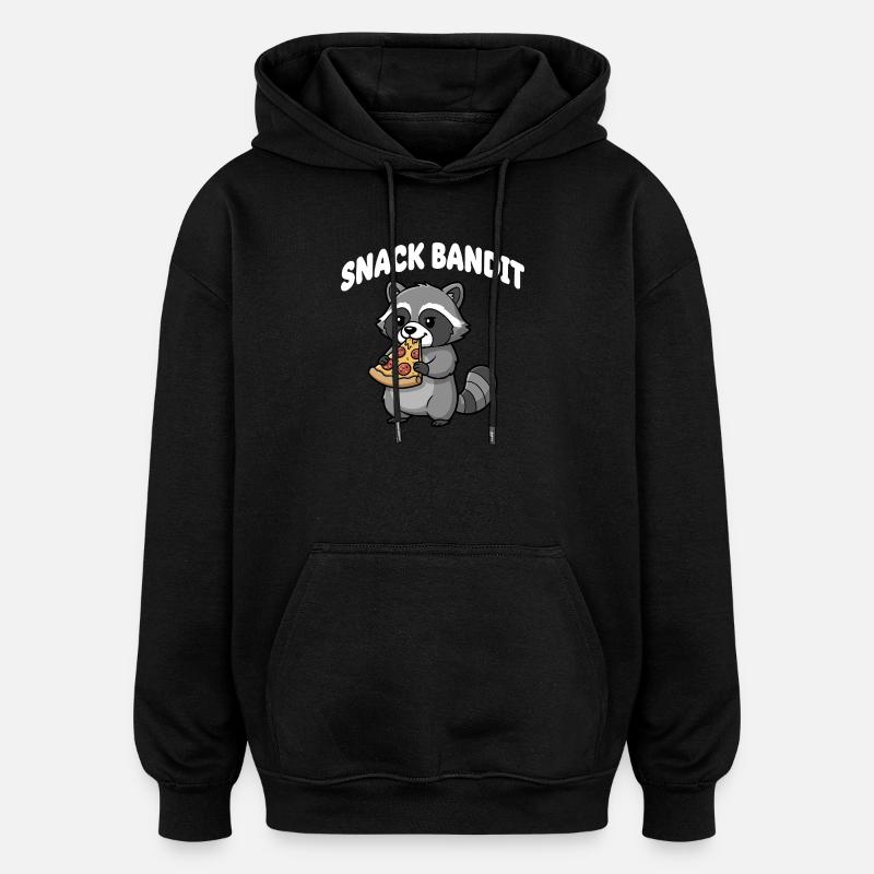 Snack Bandit Waschbär - Oversized Unisex Hoodie - Schwarz