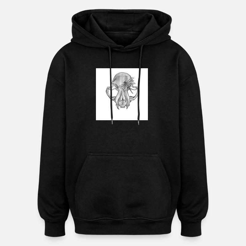 Crâne Libellule Monochrome - Sweat à capuche oversize unisexe - noir