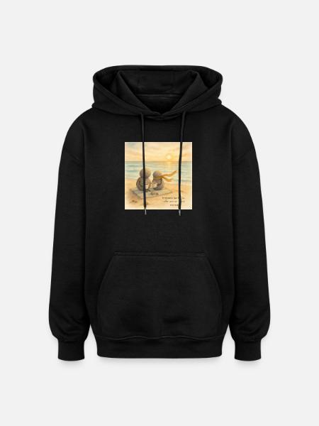 Sea Breeze Coffee Companions - Oversized Unisex Hoodie - black