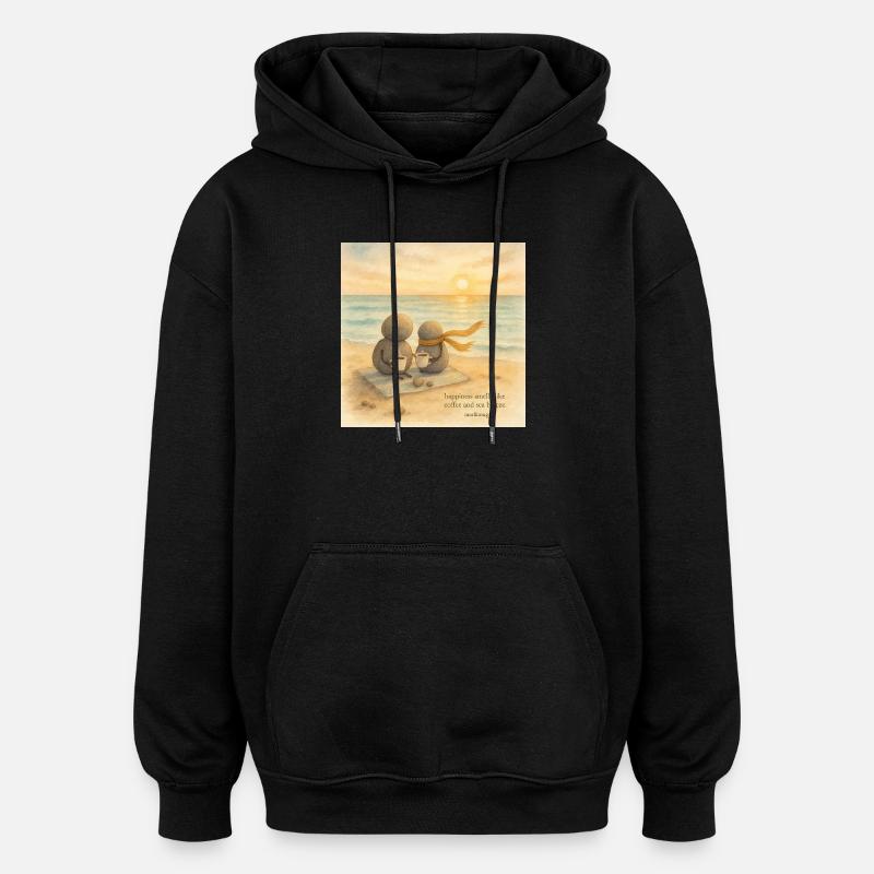 Sea Breeze Kaffee Begleiter - Oversized Unisex Hoodie - Schwarz