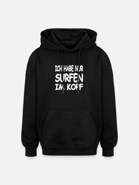 Surf - Sweat à capuche oversize unisexe - noir