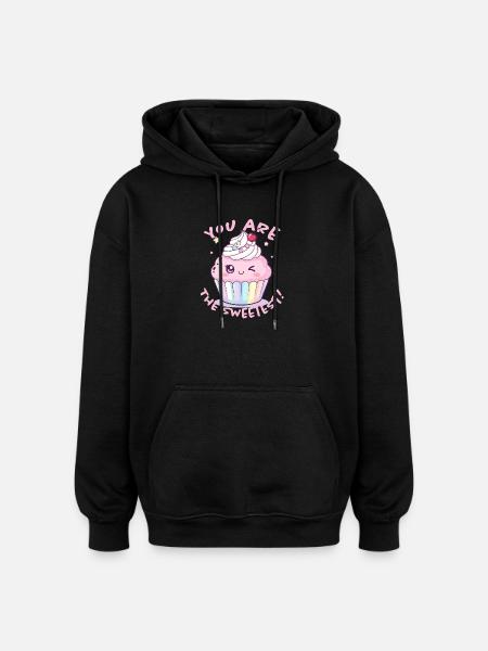 Du Bist Der Süßeste Cupcake - Oversized Unisex Hoodie - Schwarz