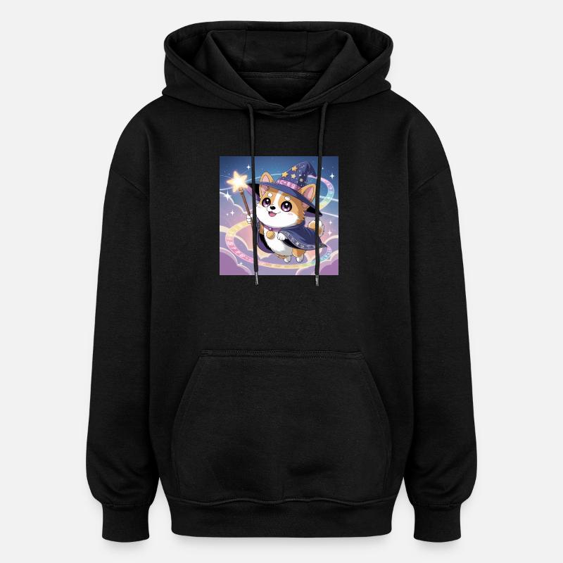 Corgi mystique - Sweat à capuche oversize unisexe - noir