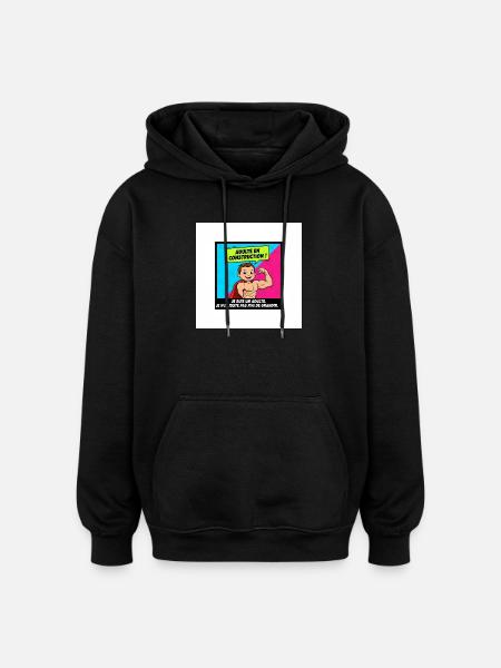 Adult Construction Humor - Oversized Unisex Hoodie - black