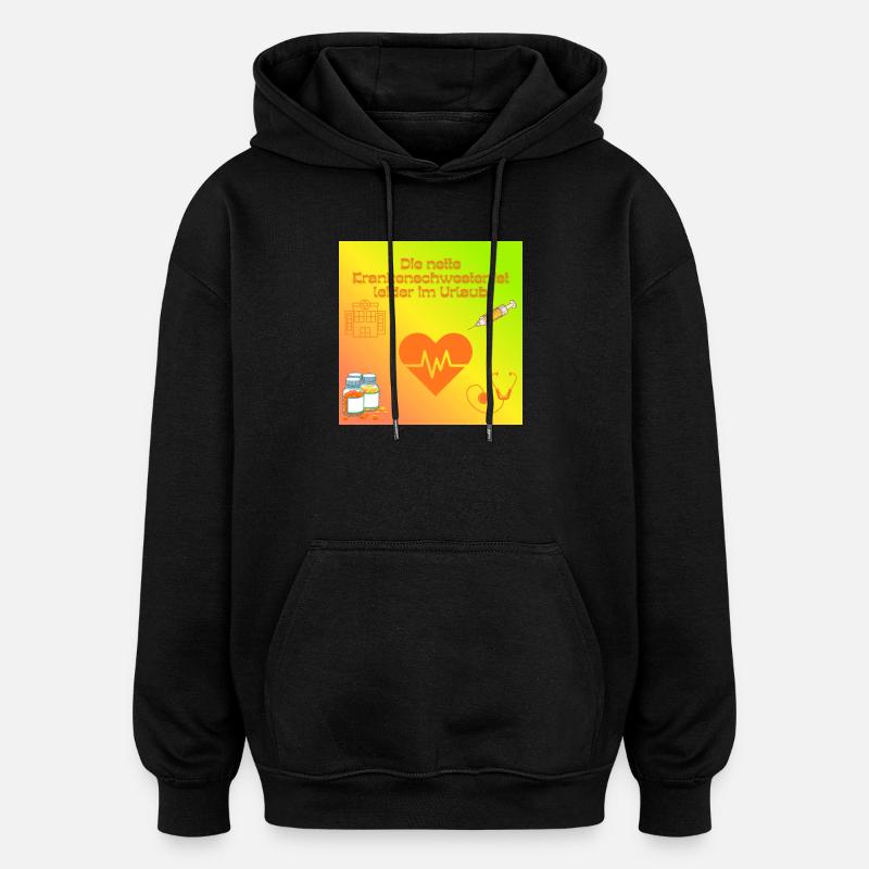 Krankenschwester im Urlaub Humor - Oversized Unisex Hoodie - Schwarz