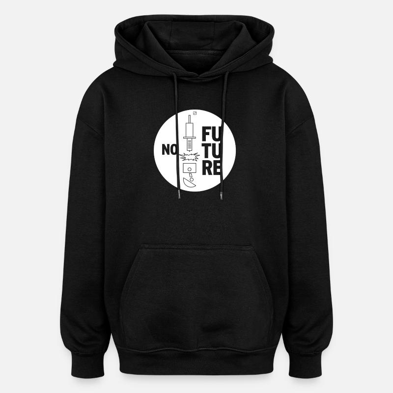 PAS D’AVENIR - Sweat à capuche oversize unisexe - noir