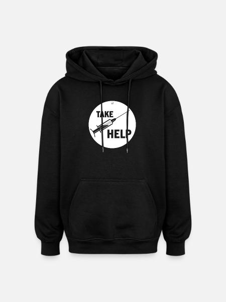 TAKE HELP - Oversized Unisex Hoodie - black