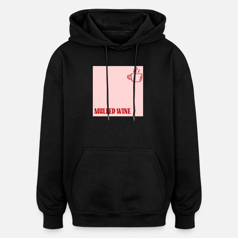 MULLED WINE MUG - Oversized Unisex Hoodie - black