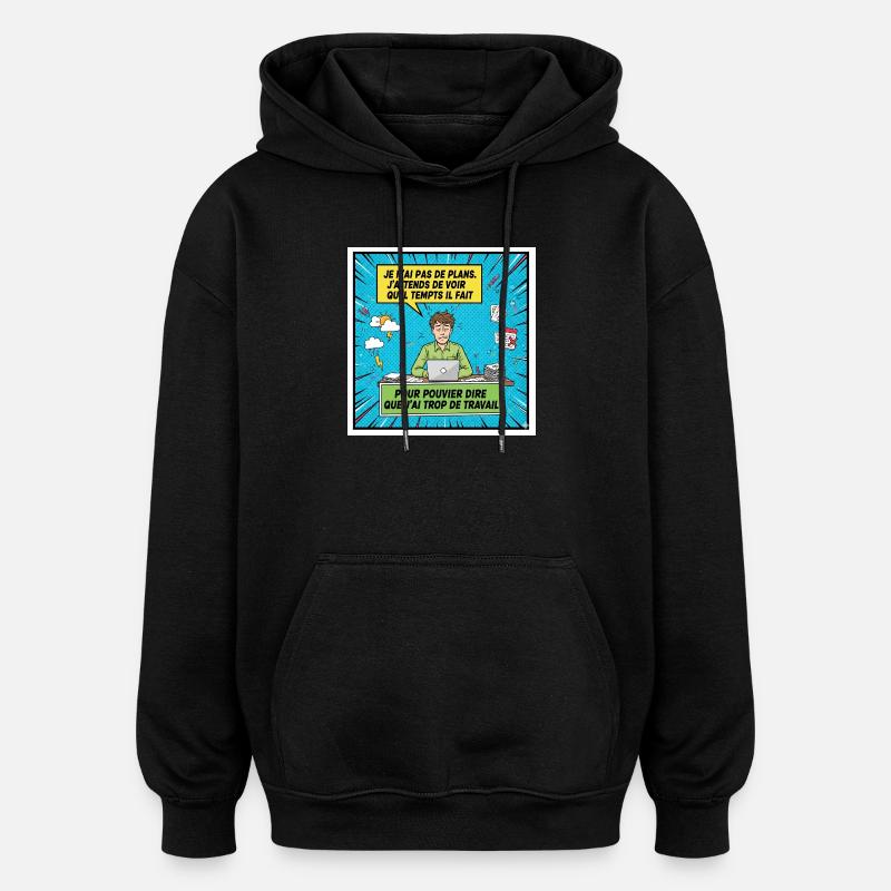 Prokrastination und Überarbeitung BD - Oversized Unisex Hoodie - Schwarz