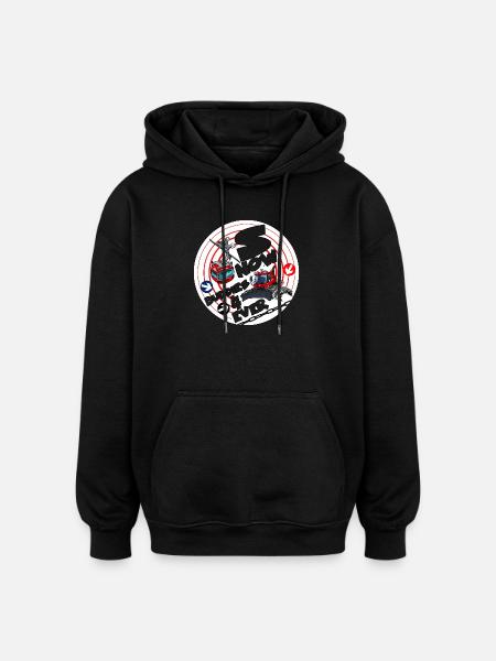1423-snow_buddies_rood - Oversized Unisex Hoodie - black