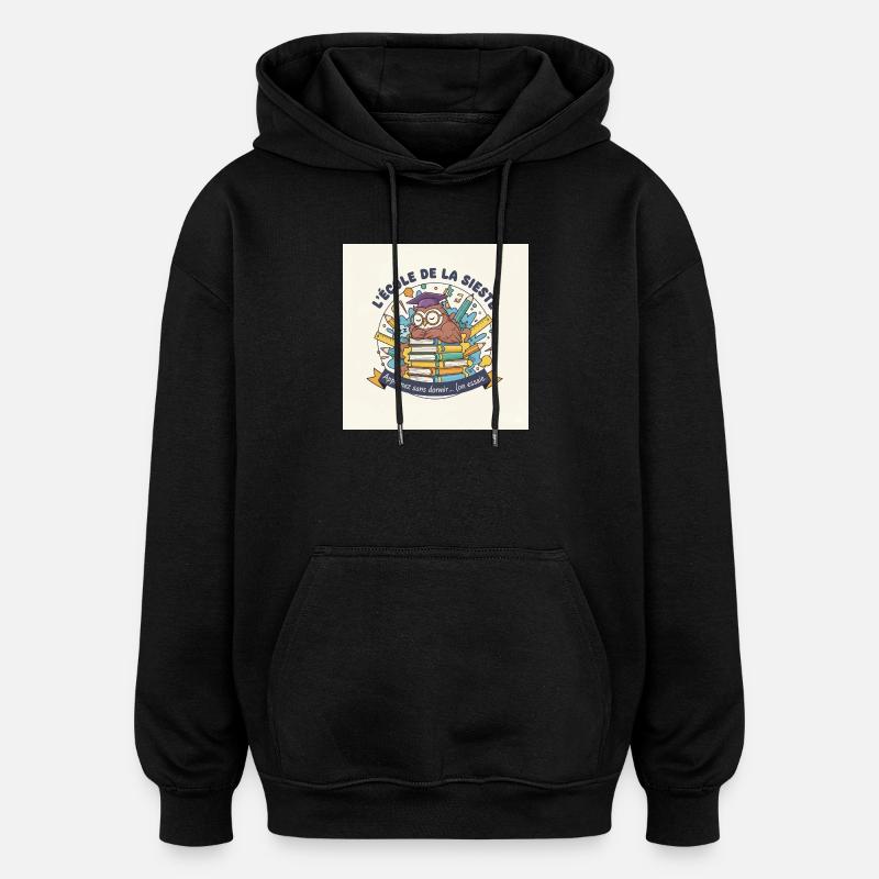 Schule der Eule Nickerchen Schüler - Oversized Unisex Hoodie - Schwarz