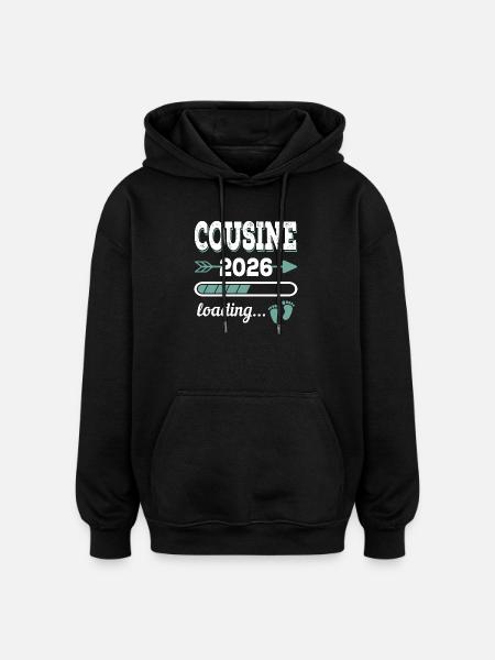Cousin 2026 Loading Big Cousin - Oversized Unisex Hoodie - black